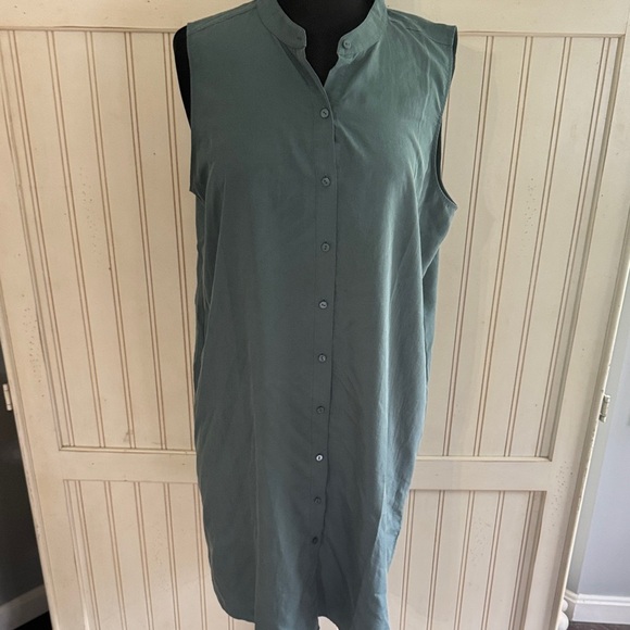 Eileen Fisher Sleevess Button-Up Dress - Picture 1 of 11